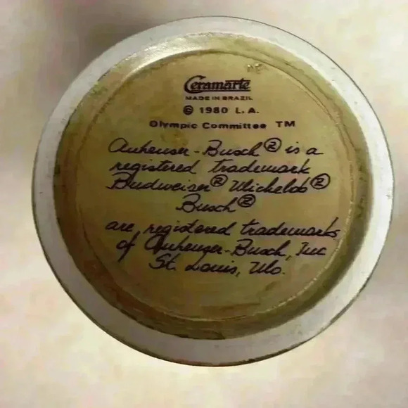 Anheuser Busch Los Angeles Olympic Games Stein 1980/1984 Made by Ceramante - Picture 9 of 10